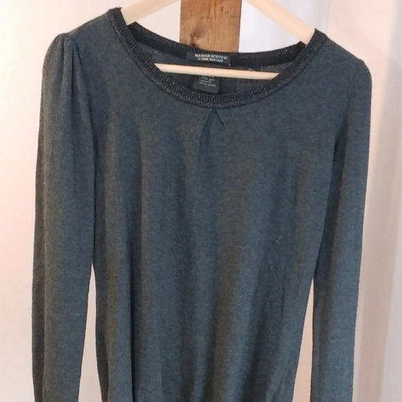 Maison Scotch Wool Blend Gray Pullover Sweater Blouse Long Sleeves Size 2 Sequin - Picture 2 of 16